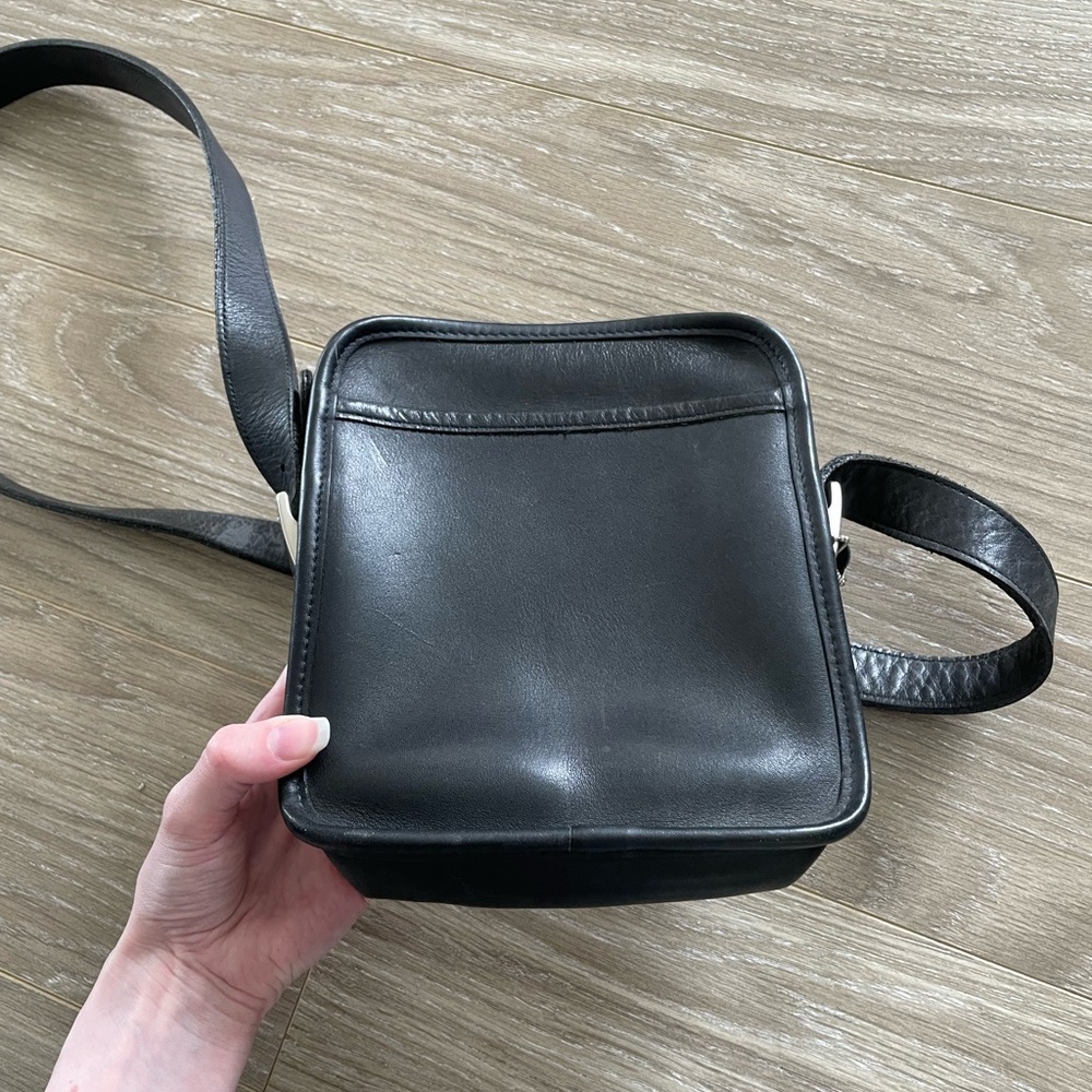 Vintage Coach 9817 Camera Crossbody Handbag Black Leather Made in USA - Picture 8 of 9